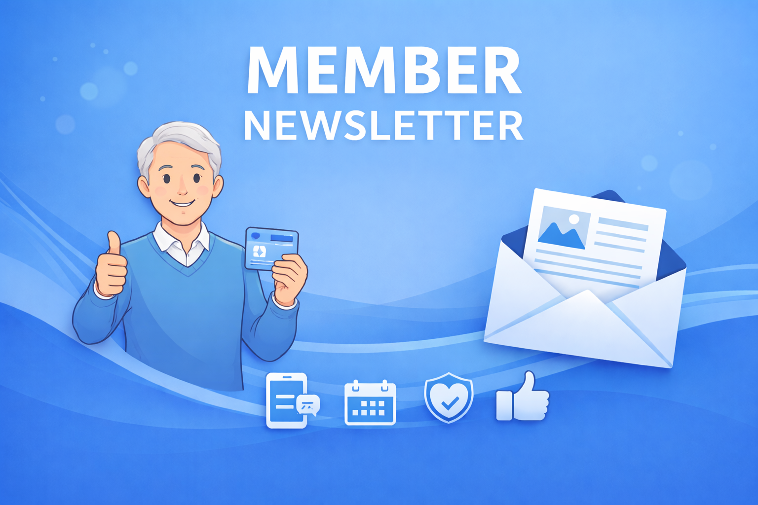 Friendly member spotlight in blue